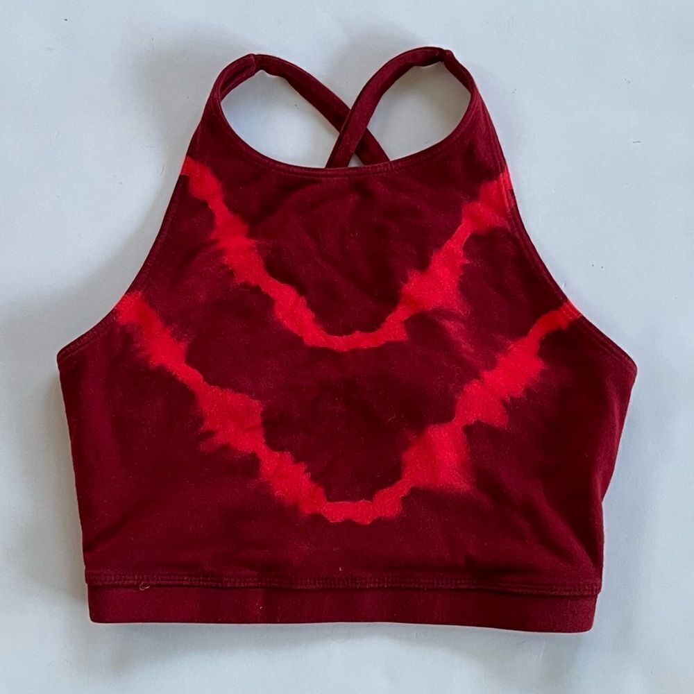 Electric And Rose Grayson Crop Sports Bra Red Burgundy Maroon XS Extra Small P
